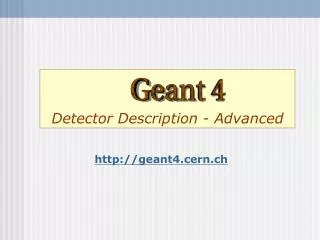 Detector Description - Advanced