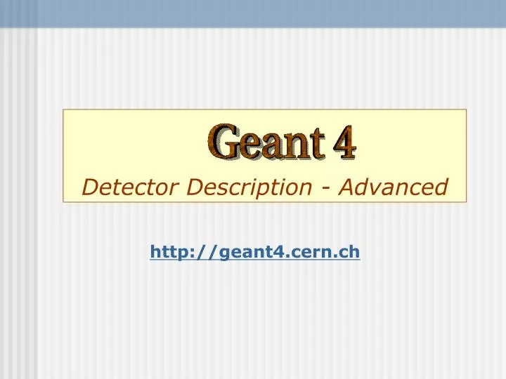 detector description advanced