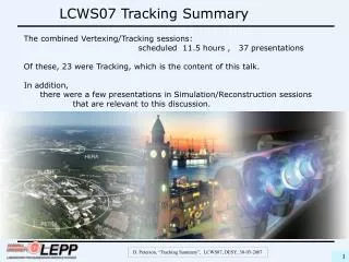 LCWS07 Tracking Summary