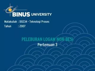 peleburan logam non besi pertemuan 3