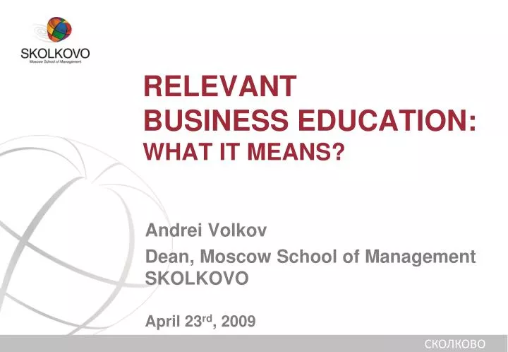 relevant business education what it means
