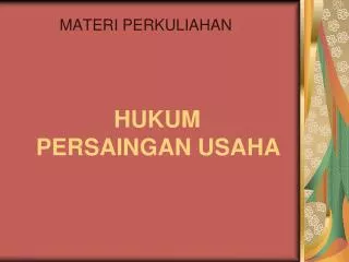 hukum persaingan usaha