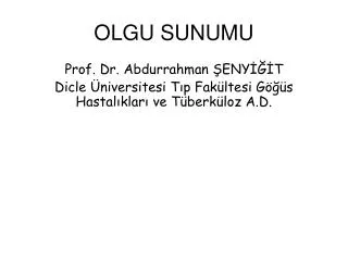 olgu sunumu