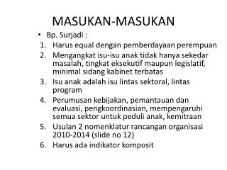 masukan masukan