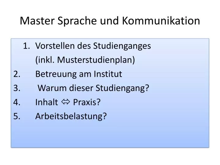 master sprache und kommunikation