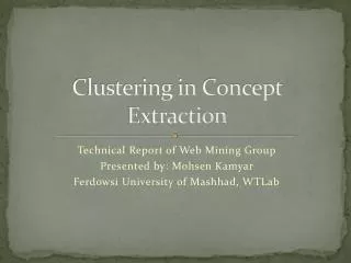 Clustering in Concept Extraction