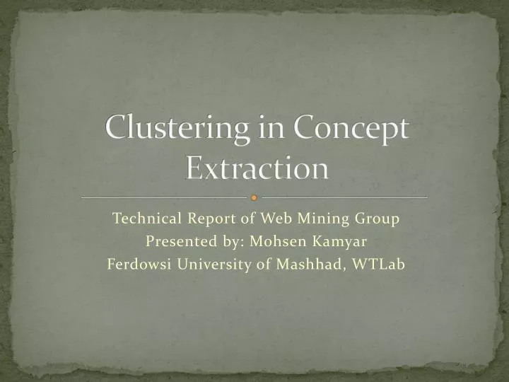 clustering in concept extraction