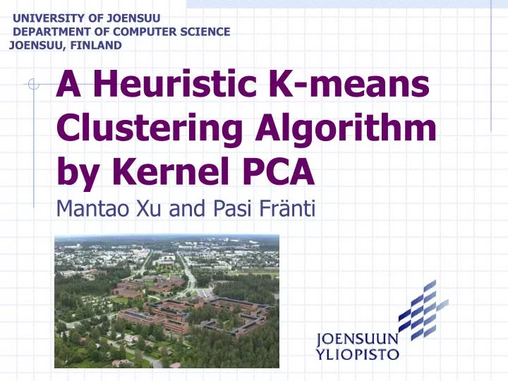 a heuristic k means c lustering a lgorithm by k ernel pca