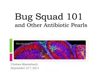 Bug Squad 101 and O ther A ntibiotic Pearls