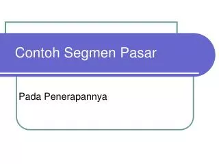 contoh segmen pasar