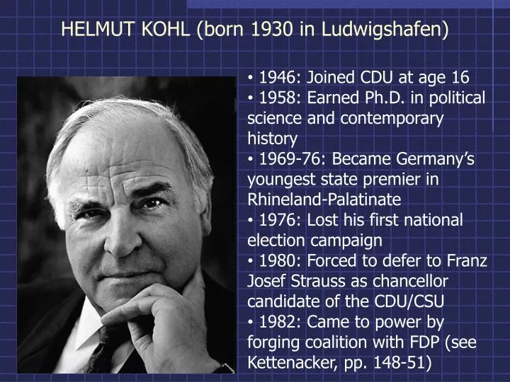 helmut kohl born 1930 in ludwigshafen