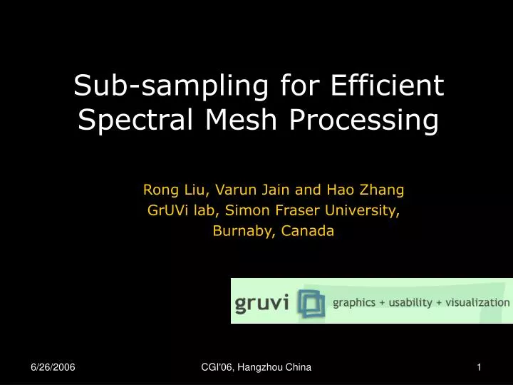 sub sampling for efficient spectral mesh processing