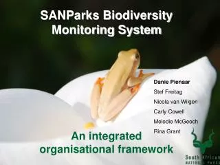 SANParks Biodiversity Monitoring System An integrated organisational framework