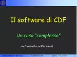 Il software di CDF
