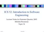 ICS 52: Introduction to Software Engineering - slide 1