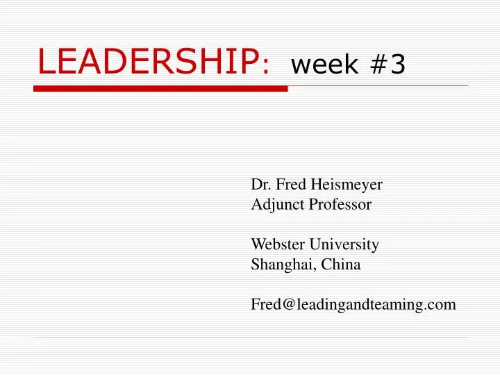 leadership week 3