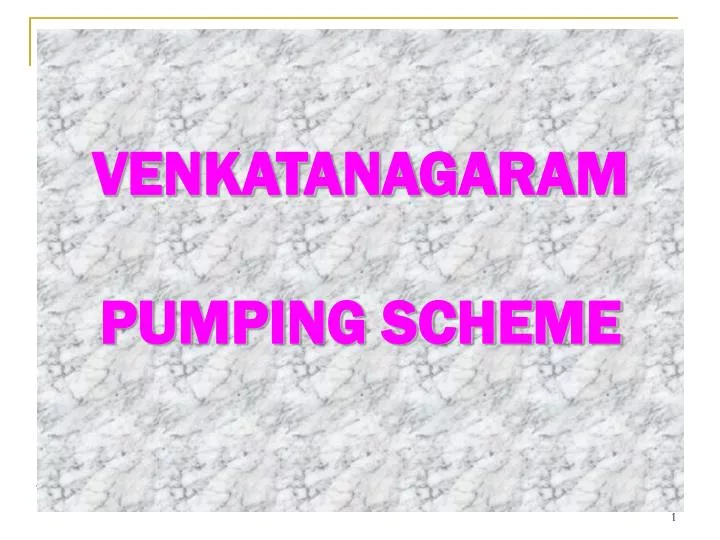 venkatanagaram pumping scheme