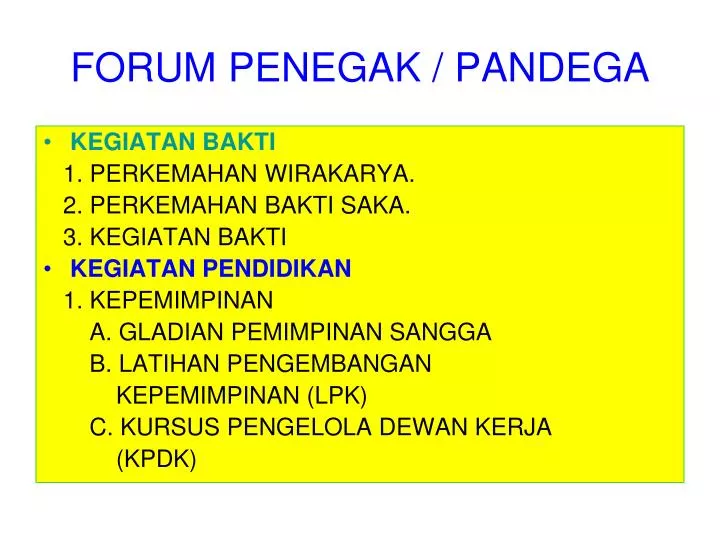 forum penegak pandega