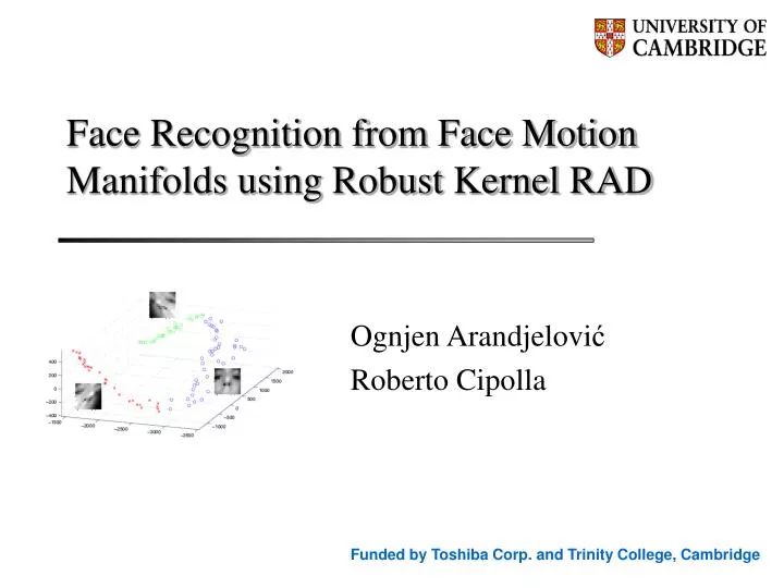 face recognition from face motion manifolds using robust kernel rad
