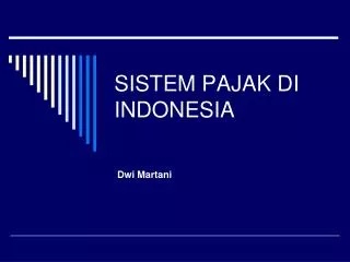 sistem pajak di indonesia