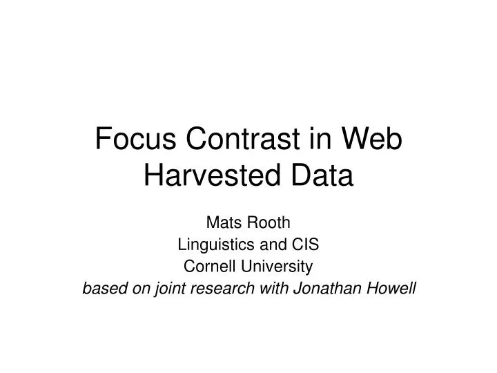 focus contrast in web harvested data