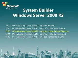 system builder windows server 2008 r2