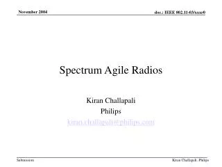 Spectrum Agile Radios