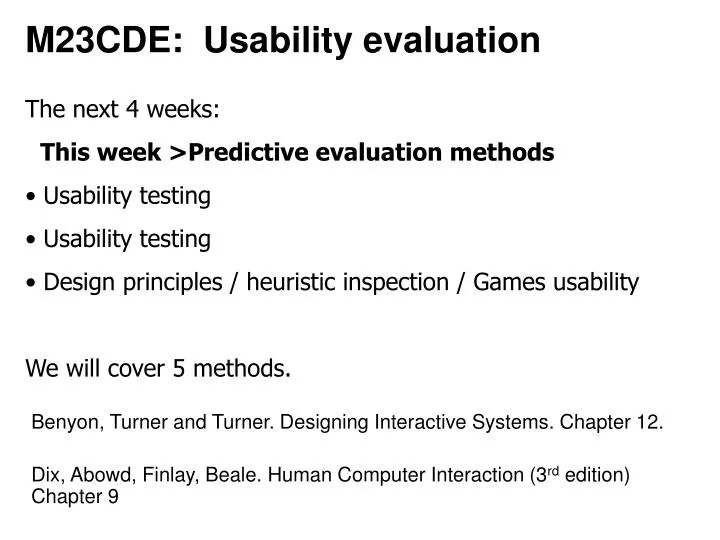 m23cde usability evaluation