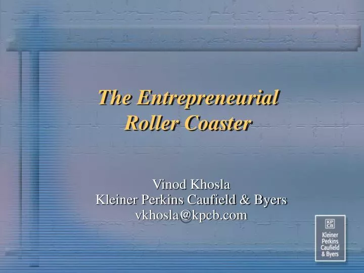 the entrepreneurial roller coaster
