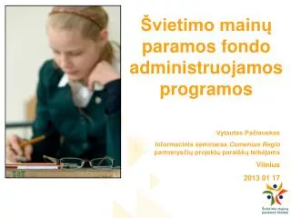 vietimo main paramos fondo administruojamos programos