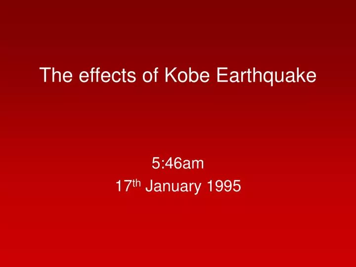 the effects of kobe earthquake