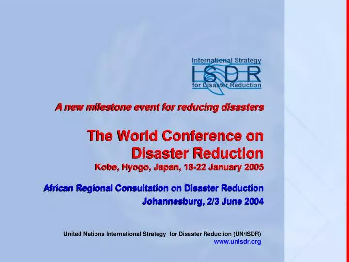 united nations international strategy for disaster reduction un isdr www unisdr org
