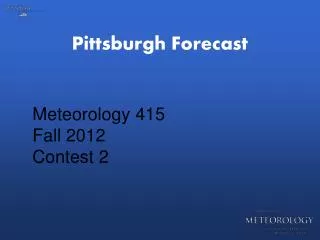 Pittsburgh Forecast