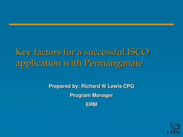 key factors for a successful isco application with permanganate