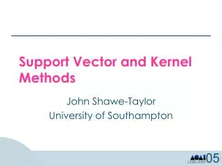 Support Vector and Kernel Methods