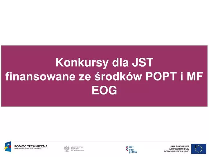 konkursy dla jst finansowane ze rodk w popt i mf eog