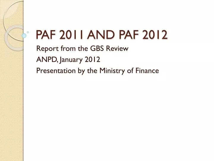 paf 2011 and paf 2012