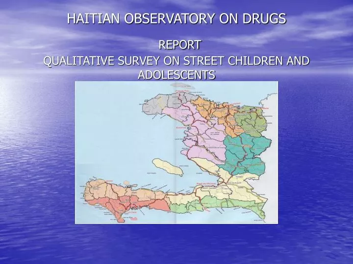 haitian observatory on drugs report qualitative survey on street children and adolescents