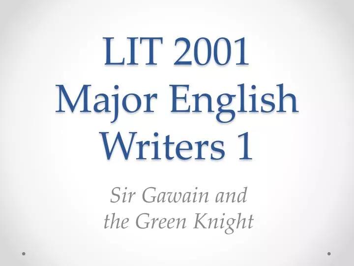 lit 2001 major english writers 1