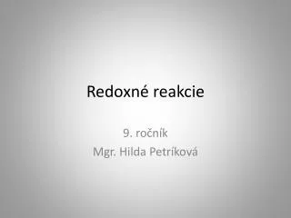 redoxn reakcie