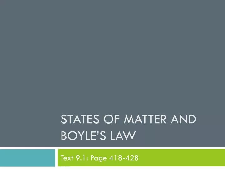 states of matter and boyle s law