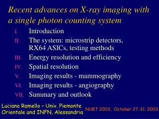 Recent advances on X-ray imaging with a single photon counting system
