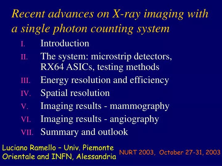 recent advances on x ray imaging with a single photon counting system