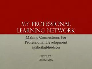 My Professional Learning Network