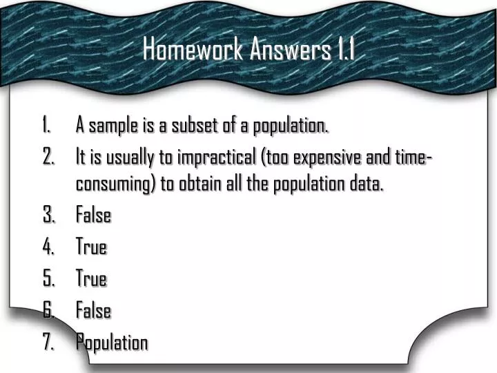 homework answers 1 1