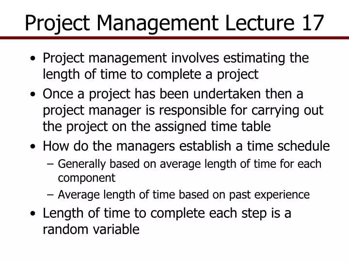 project management lecture 17