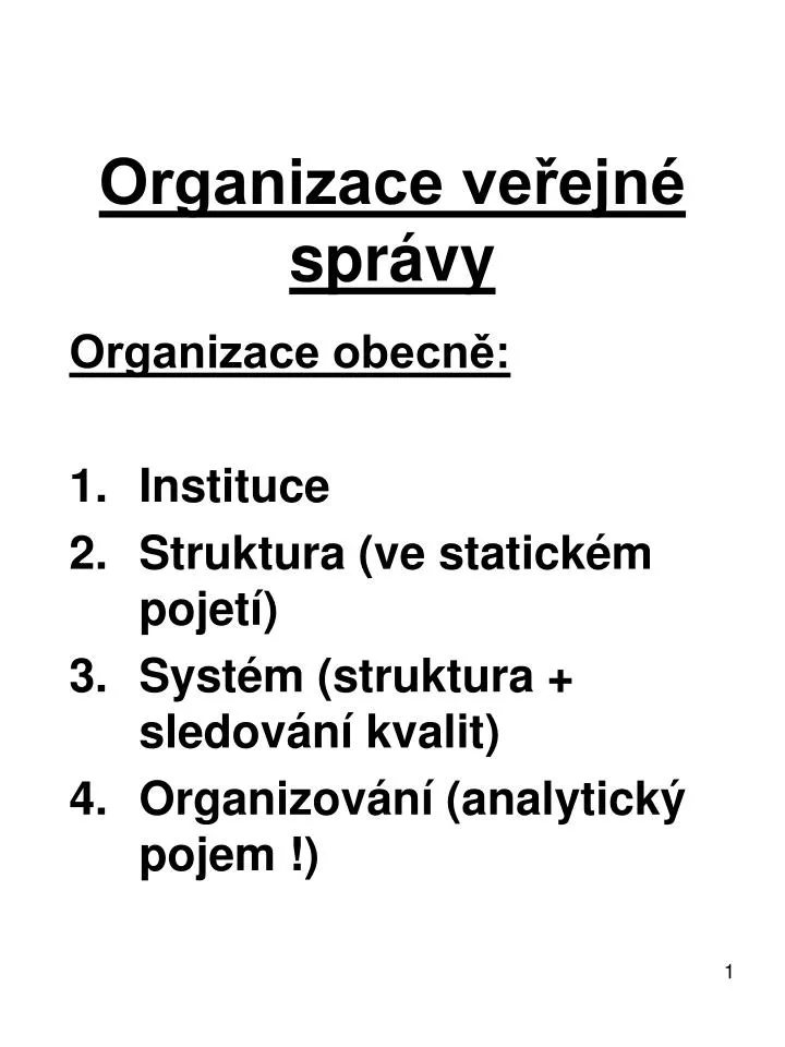 organizace ve ejn spr vy