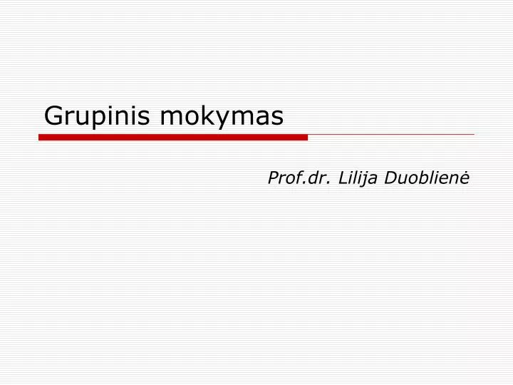 grupinis mokymas