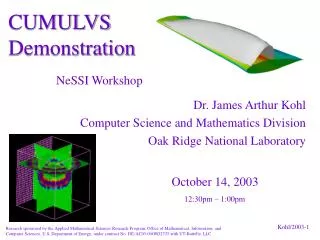 CUMULVS Demonstration NeSSI Workshop