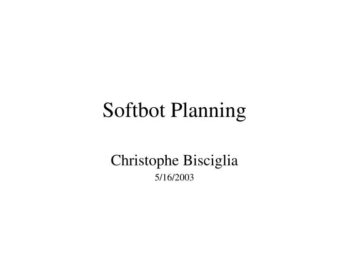 softbot planning
